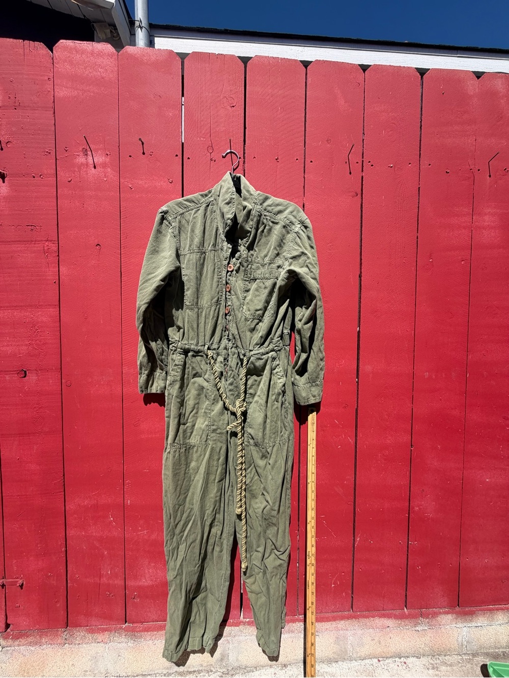 Free People Quinn Coveralls Jumpsuit Button Up Summer Washed Pine